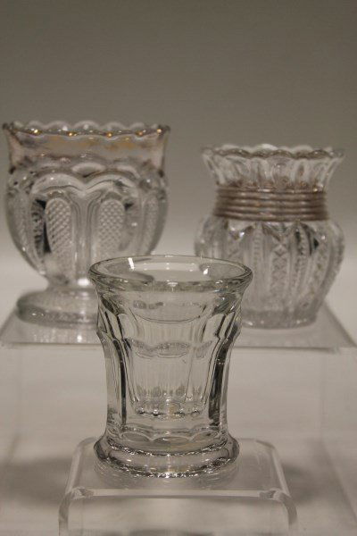 3 Clear EAPG Toothpick Holders: Includes Flint glass