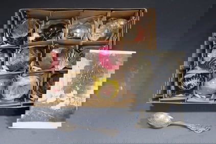 Victorian Christmas Ornaments, RPPC & Santa Spoon