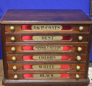 J & P Coats 6-Drawer Spool Cabinet