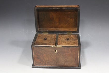 Mid-19th C Small Rosewood Sarcophagus Tea Caddy