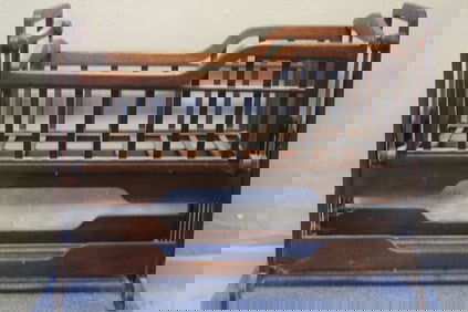 19th C Platform Rocking Cradle w/ Heart