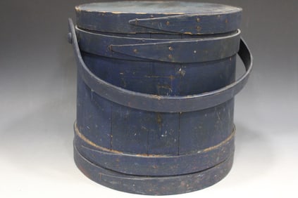 19th C Green Painted Firkin / Sugar Bucket