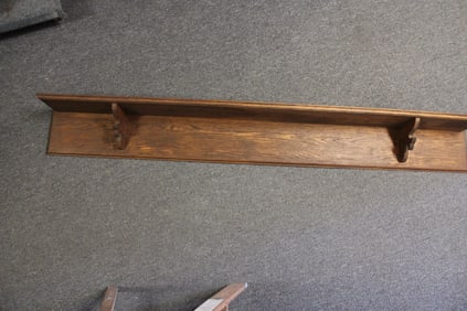 Long Walnut Wall Shelf