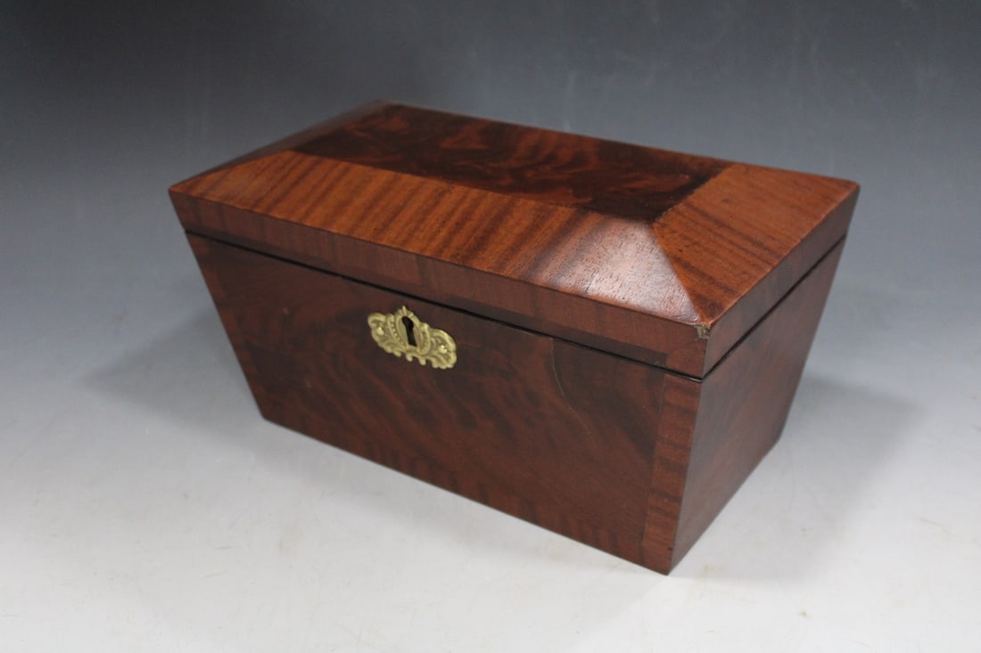 Antique Wooden Sarcophagus Tea Caddy (1 of 3)