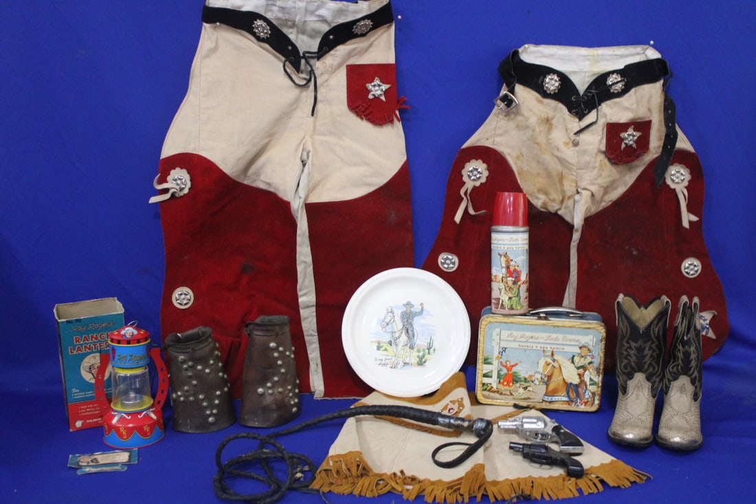 Child-Size 1940-50s Leather Skirt, Chaps, Boots, Cuffs (1 of 1)