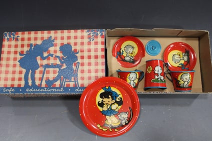 1949 Ohio Art Children's Tea Set No. 61 in Box NOS
