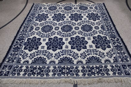 19th C Blue & White Coverlet