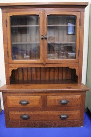 Child's Antique Walnut Stepback Cupboard