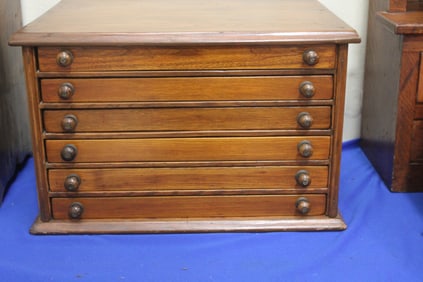 Oak 6-Drawer Spool Cabinet