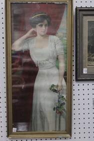 Yard Long Victorian Lady Print Signed Maxine Elliot