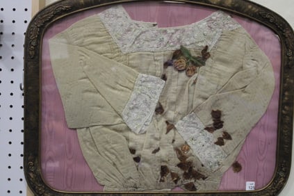 Victorian / 19th C Silk & Floral Framed Lady's Bodice