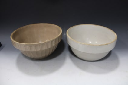 Group of 2 Stoneware Crock Bowls