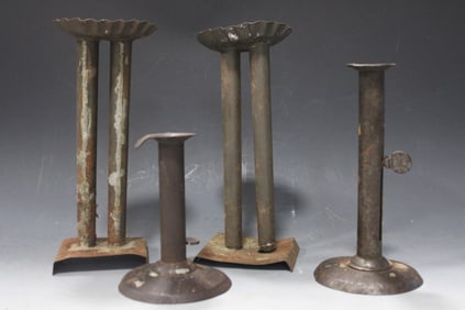 Antique Tin Candlesticks