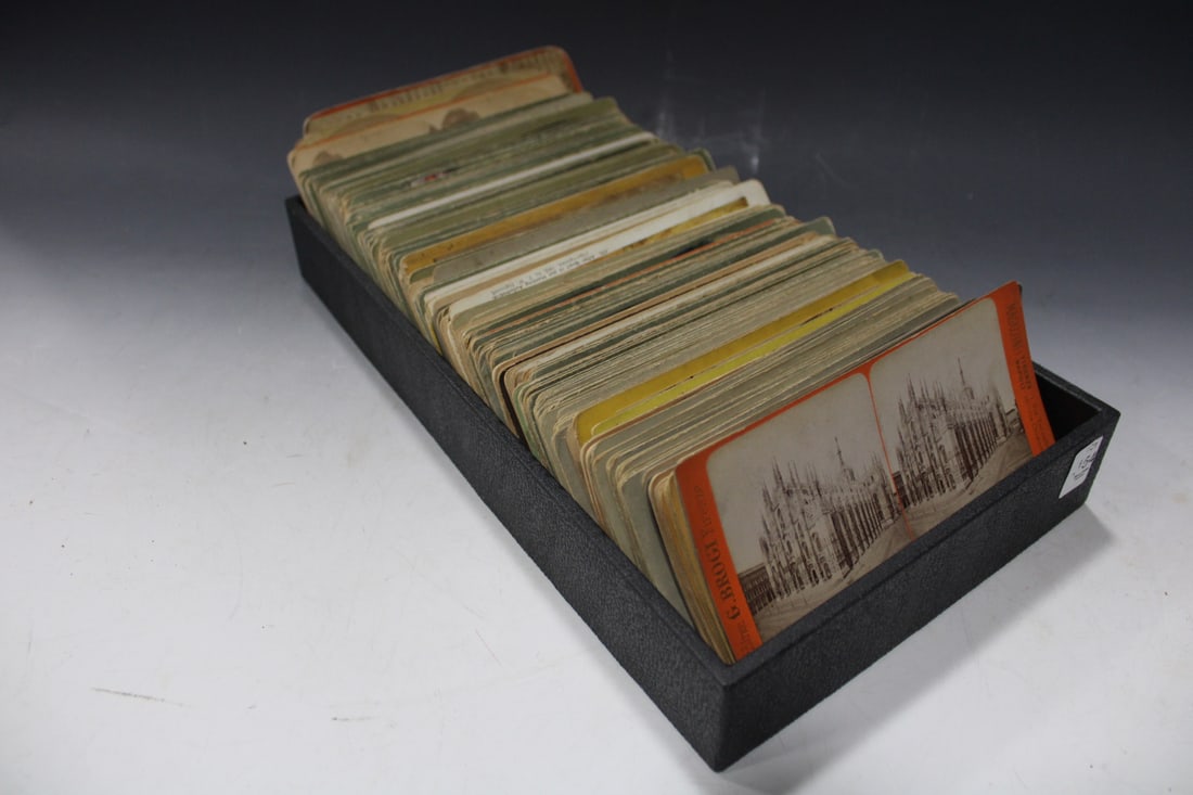 Large Tray of Stereoviews: Various scenes