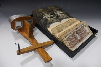 Large Tray of Stereoviews - Mosly Real Photos & Viewer