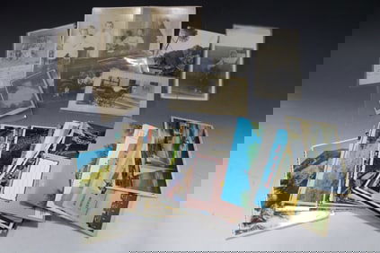 Unsorted Box of Postcards & Photos