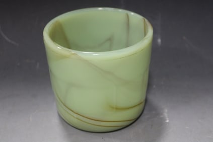 Vidrio W.M-40 Slag Glass  Vase - Uranium