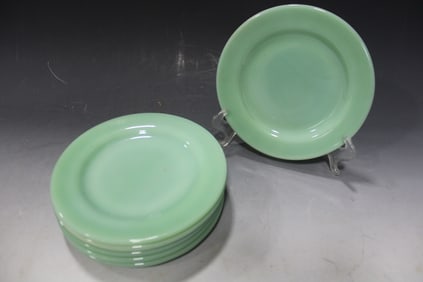 Lot of 6 Jadeite Fire-King Small Plates