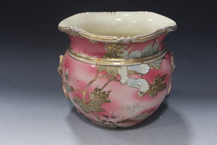 1930-40s Jardiniere w/ Butterflies and Flowers