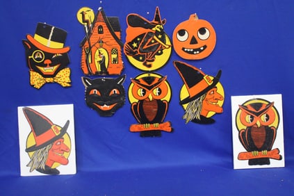 Lot of 9 Halloween Cardboard Dies Cuts