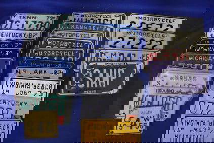 24 Misc States Motorcycle License Plates