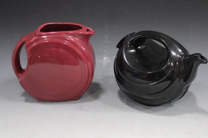 Lot of 2 Unmarked Pitcher and Lidded Teapot