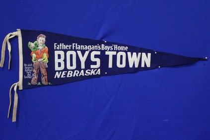 1930-40s Boys Town Nebraska Felt Pennant