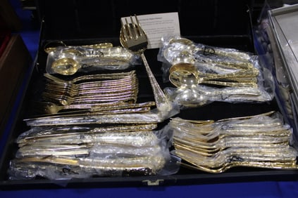 Service for 12 & Serving Silverplated Flatware NOS