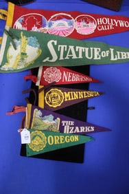 1940s Hollywood, Statue of Liberty, College Pennants Lincoln NE w/ Indian