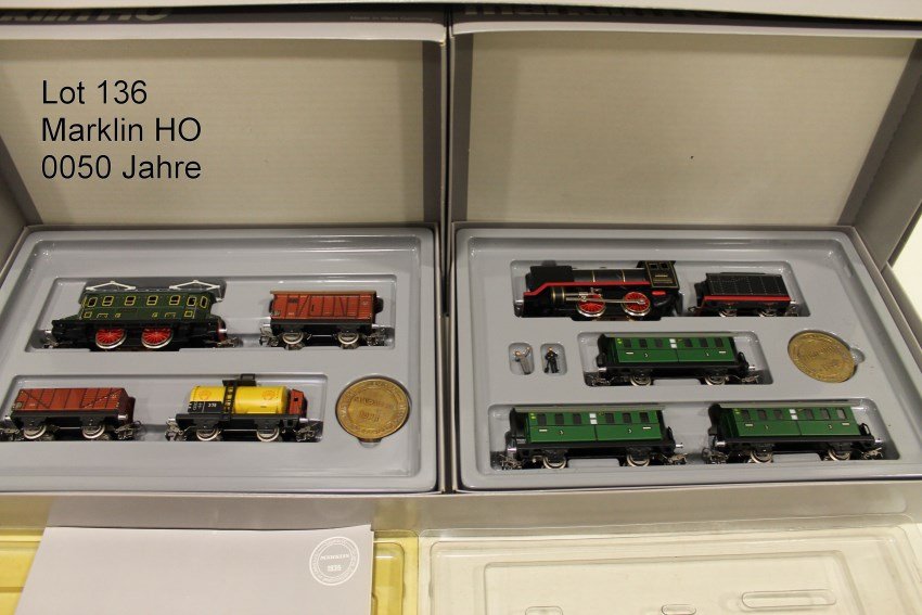 Marklin HO 0050 Train Set, 50 Jahre: Double train sets, 50 anniversary - 1935 / 1985, In original box