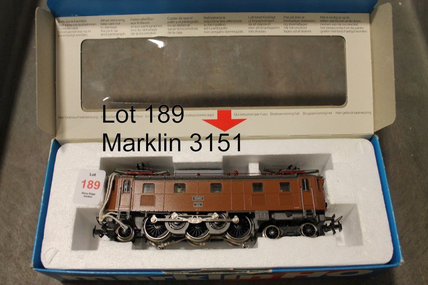 Marklin HO 3151 Locomotive: In original box, in original fitted interior, box with new label affixed over old one.