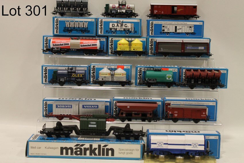 Marklin HO 15 RR Cars In Original Boxes - 1980s: 4617, 4674, 4631, 4698, 4675, 4761, 4729, 4721, 4695, 4635, 4655, 4688, 4759, 4644, 4765