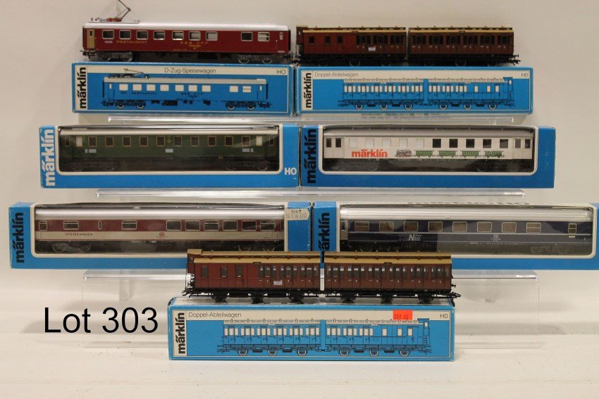 Marklin HO 7 RR Cars In Original Boxes: 4122, 4094, 4152, 4209, 4068, 4209, 4141
