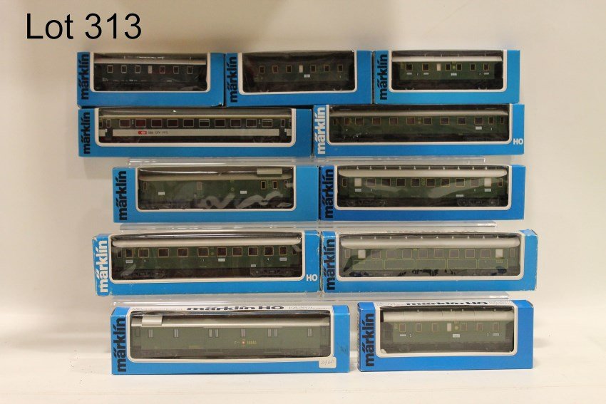 Marklin HO 11 RR Cars In Original Boxes: 4109, 4101, 4105, 4100, 4123, 4136, 4137, 4143, 4135, 4146, 4144
