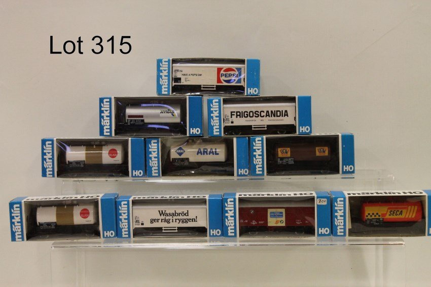 Marklin HO 10 RR Cars In Original Boxes: 4533, 4532, 4444, 4566, 4531, 4449, 4412, 4561, 4444, 4440