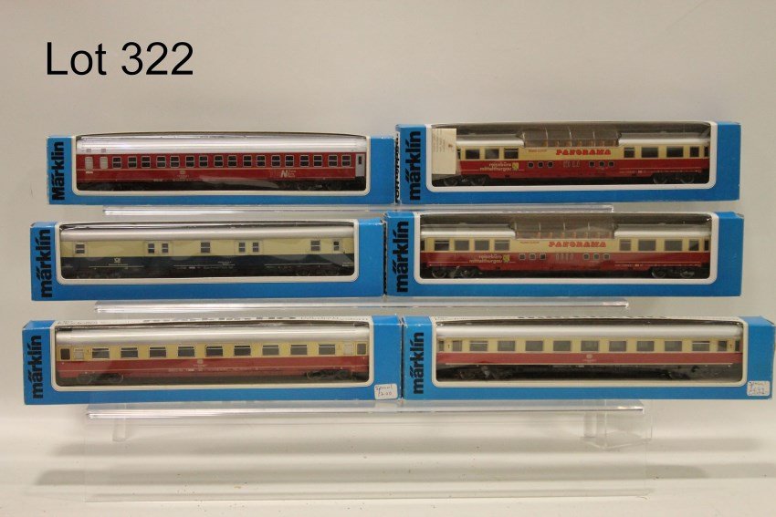 Marklin HO 6 RR Cars In Original Boxes: 4150, 4157, 4169, 4169, 4096, 4098