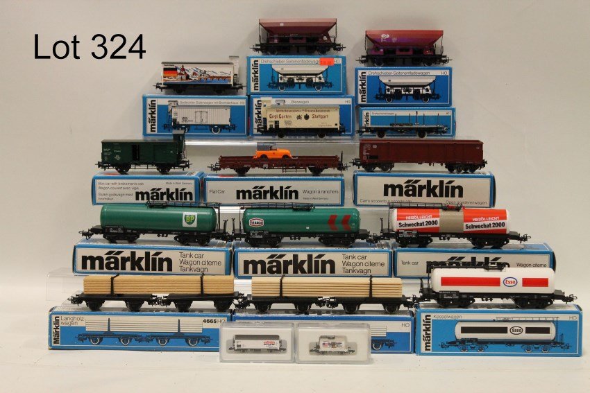 Marklin HO 16 RR Cars In Original Boxes: 4650, 4684, 4665, 4653, 4665, 4652, 4655, 4690, 4677, 4641, 4722, 4679, 2511, 4631, 82509, unmarked mini