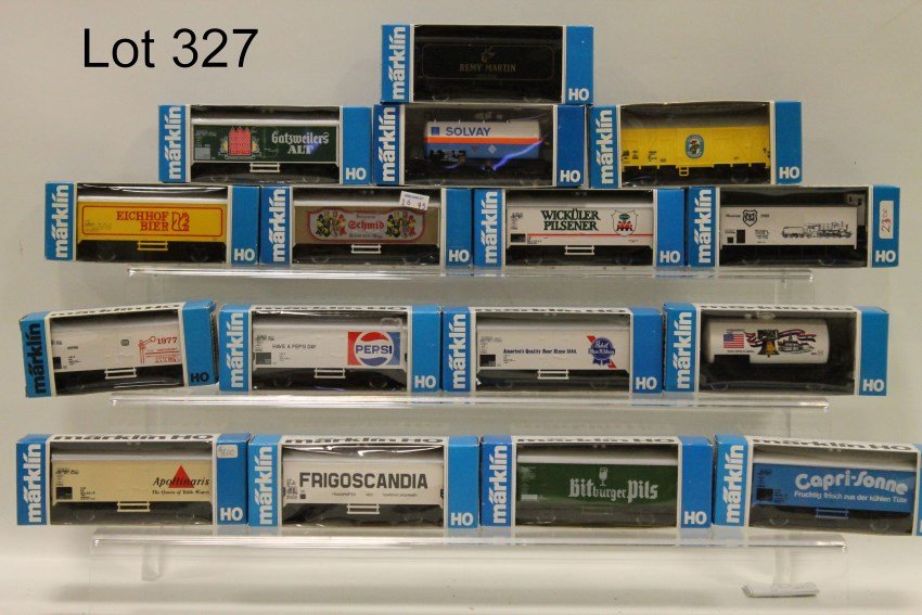 Marklin HO 16 RR Cars In Original Boxes: 4415, 4533, 4569, 4425, 82505, 4531, 4426, 4421, 4447, 4414, 4420, 4415, 4422 plus 3 unmarked boxed cars