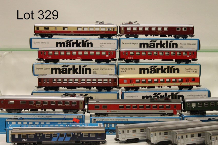 Marklin HO 10 RR Cars In Original Boxes: 4153, 4125, 4117, 4068, 4045, 4045, 4034, 4072, 4068, 4052 plus 4 unboxed cars