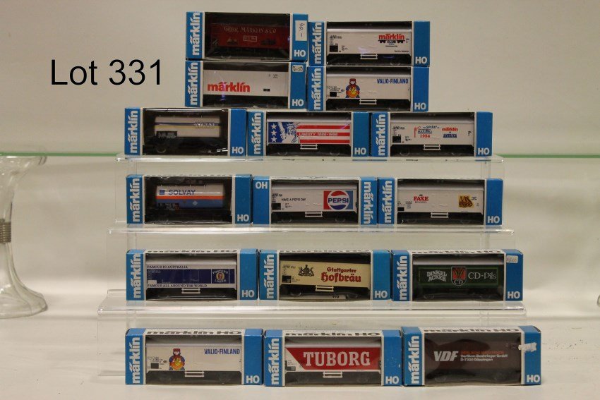 Marklin HO 16 RR Cars In Original Boxes: 4536, 4455, 4568, 4568, 4436, 4562, 4439, 4481, 4565, 4447, 4533, 4532 plus 4 un-numbered cars in boxes