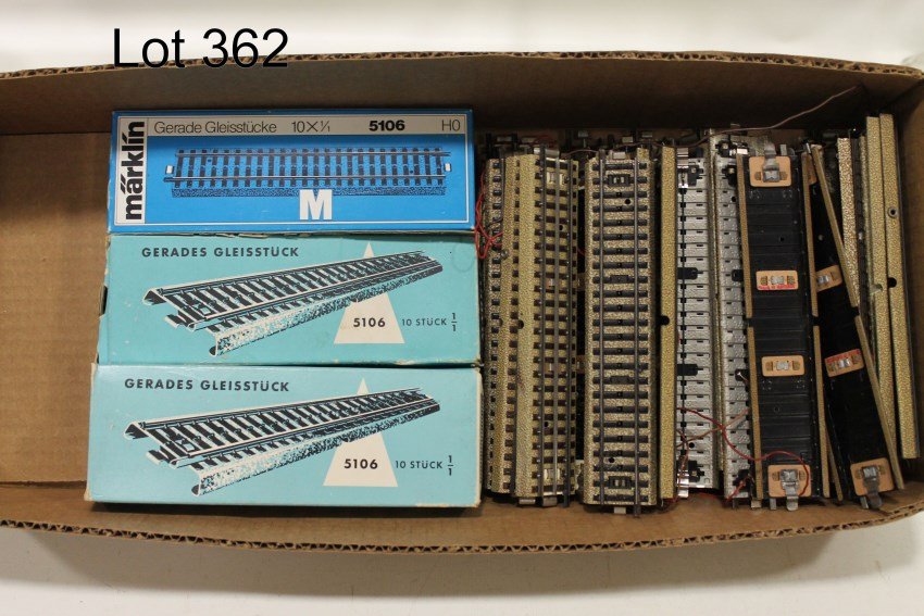 Marklin HO Train Accessories/Train Track: (3) 5106 in Original Boxes, plus Misc, Straight Track