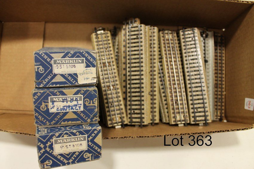 Marklin HO Train Accessories/Train Track: (3) 5106 in Original Boxes, plus Misc, Straight Track