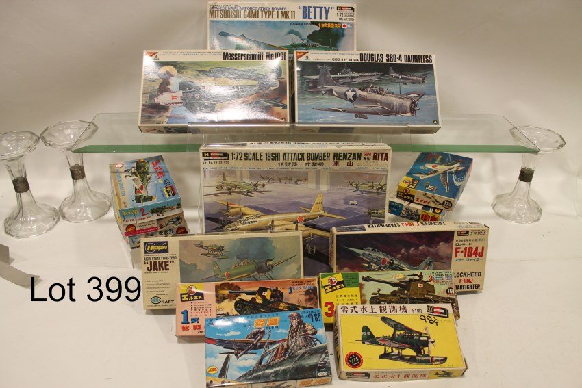 15 Foreign Grouping Model Airplane Kits: Kits by Hasegawa, Nichimo; "L"; others.