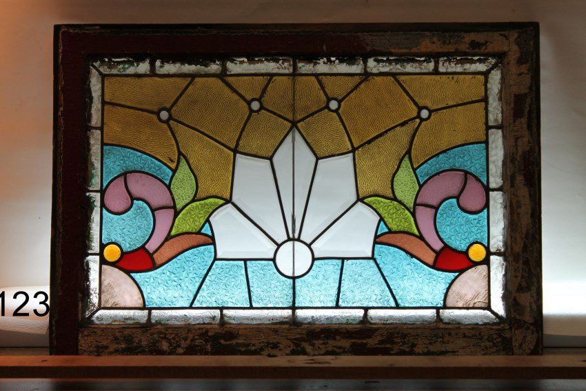 1800s Leaded & Stained Glass Window