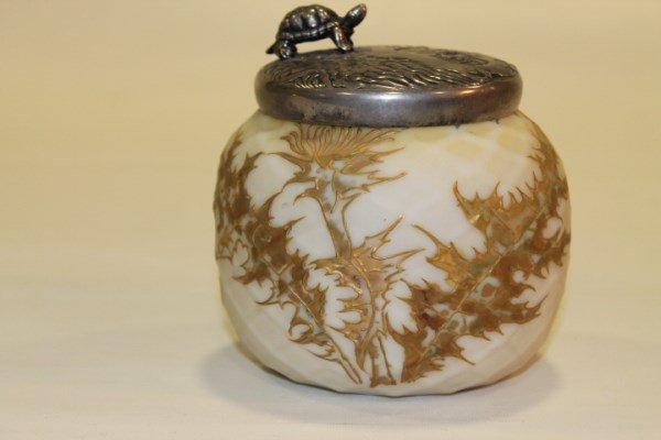 Mt. Washington Crown Milano Lidded Jar - Signed (1 of 2)