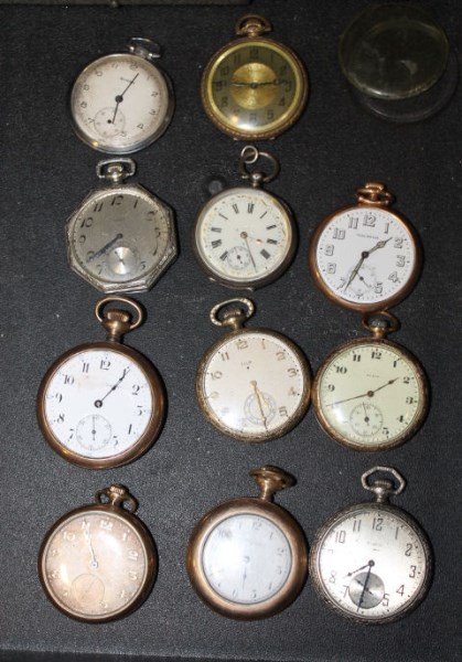 Group of Open Face Men's Pocket Watches & Cases (1 of 3)