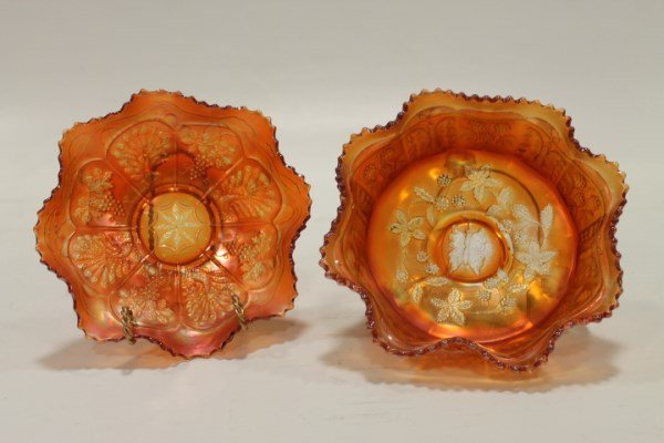Carnival Glass Bowls -Butterfly Berry, Peacock Grape (1 of 1)