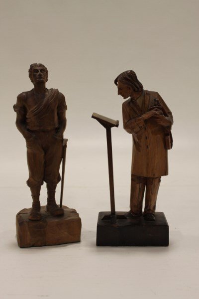 Pair Wood Carvings - Occupational Men (1 of 2)