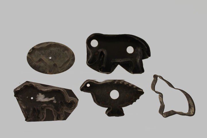 5 Tin Cookie Cutters Animals - Elephant, Lion, Others (1 of 1)