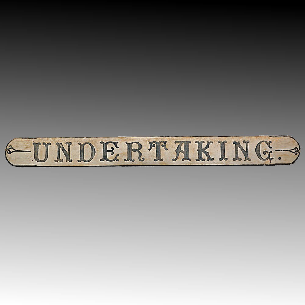 19th C Undertaker's Wooden Painted Trade Sign - 10 Ft (1 of 2)